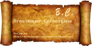 Breslmayer Celesztina névjegykártya